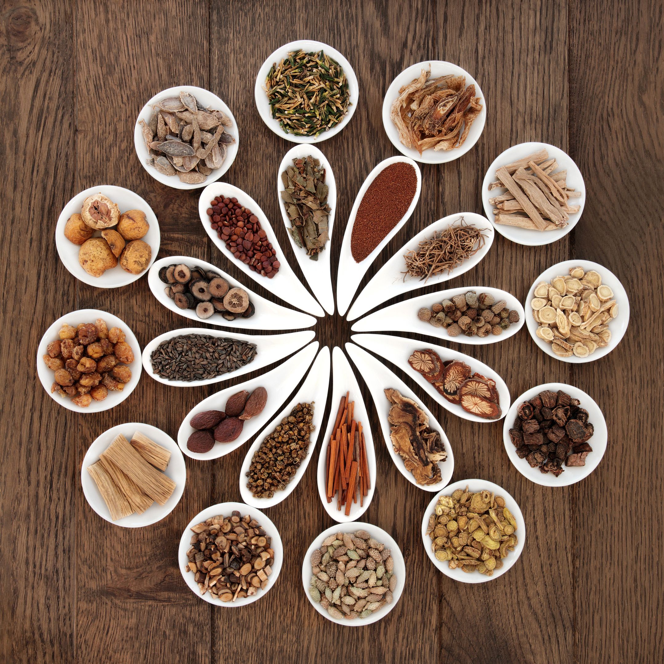 Chinese herbal medicine platter