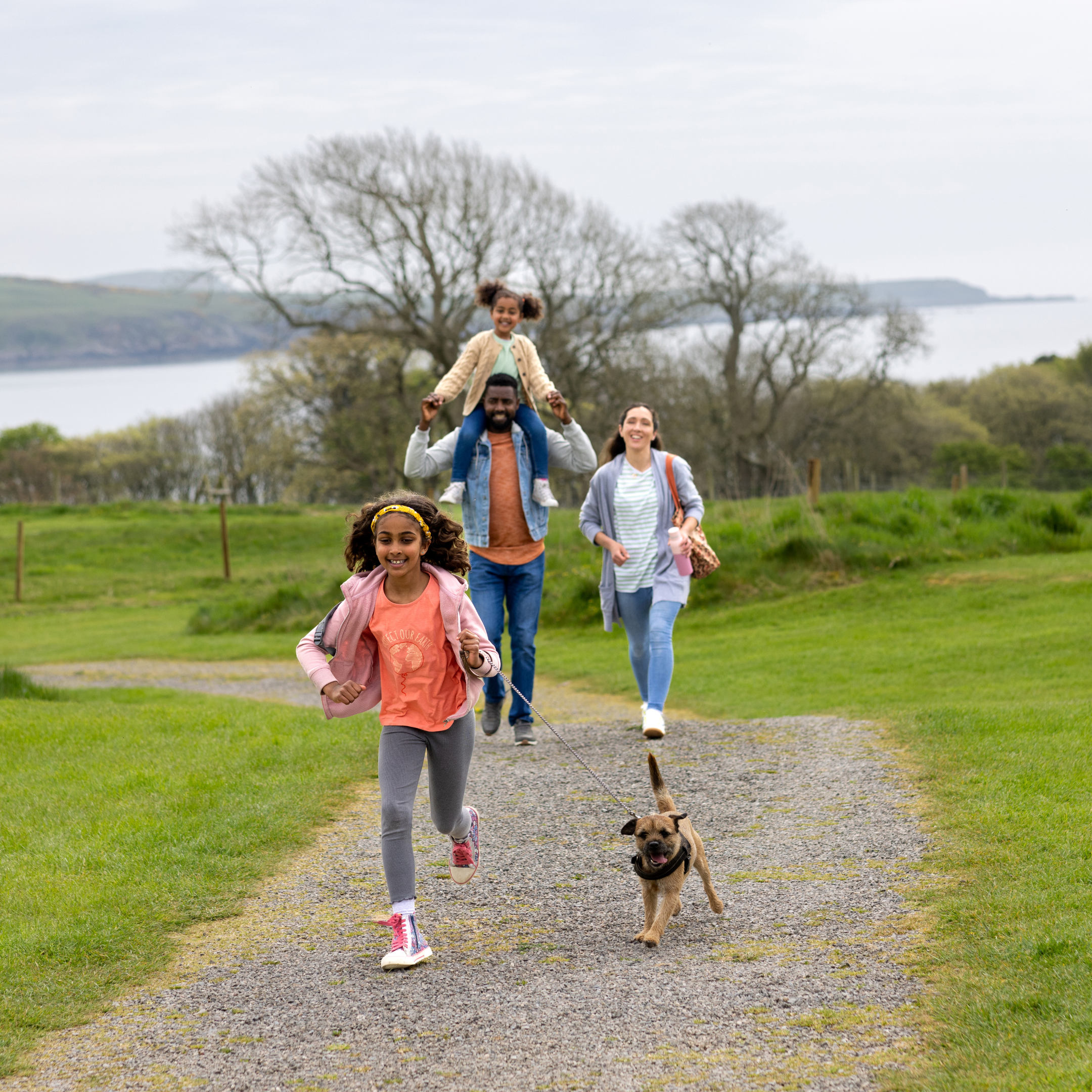 family walking outdoors