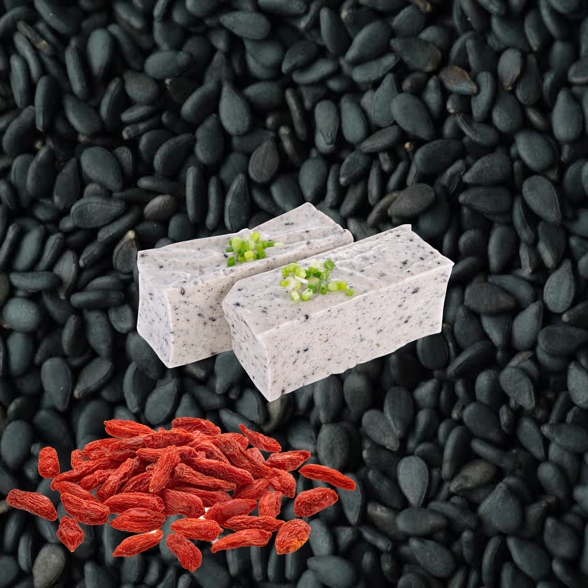 black sesame seeds tofu goji berries